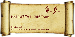 Hollósi János névjegykártya